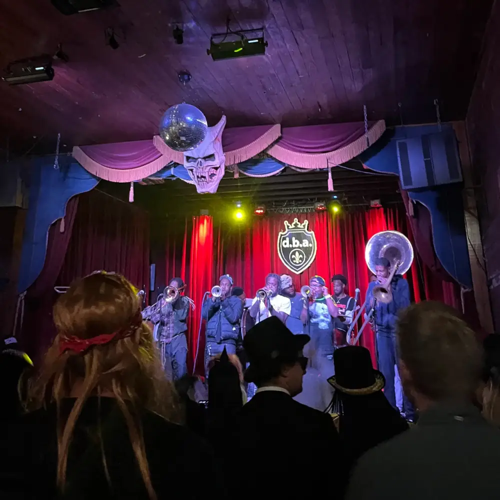 Jazz band playing at D.B.A. on Frenchman Street in New Orleans