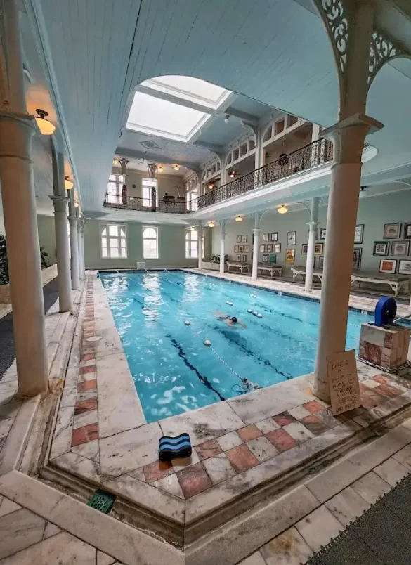 The pool at the New Orleans Athletic Club, which is a historic gym in the French Quarter