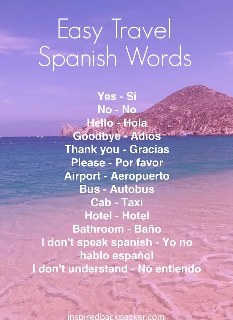 Easy travel Spanish words for your trip to Cabo