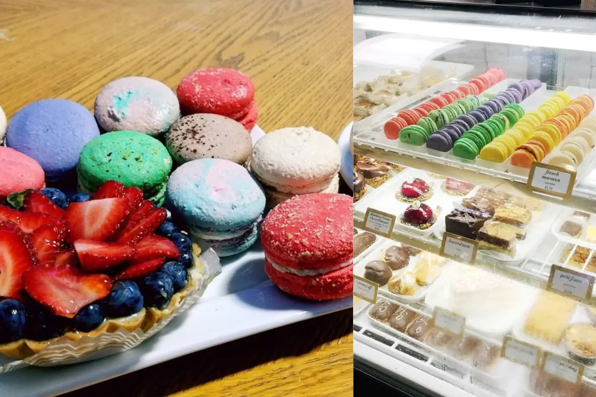 Fresh macarons and pastries at Amelie's French Bakery in Charlotte