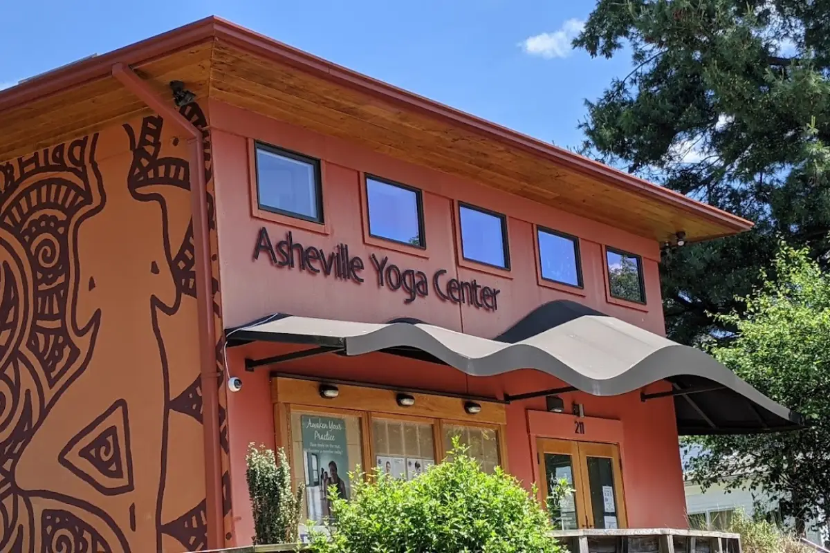 Asheville Yoga Center studio entrance and storefront