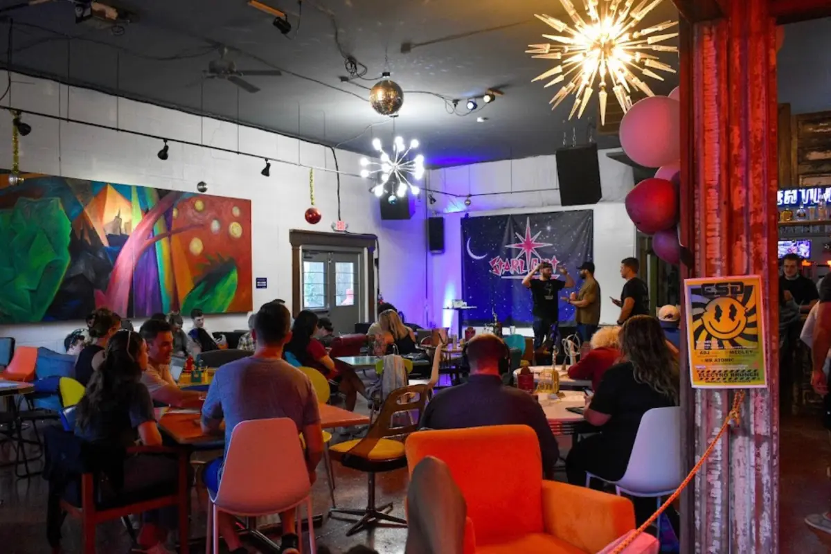 Starlight Cafe comedy night interior which is a bar and social club that holds events in the NoDa neighborhood of Charlotte