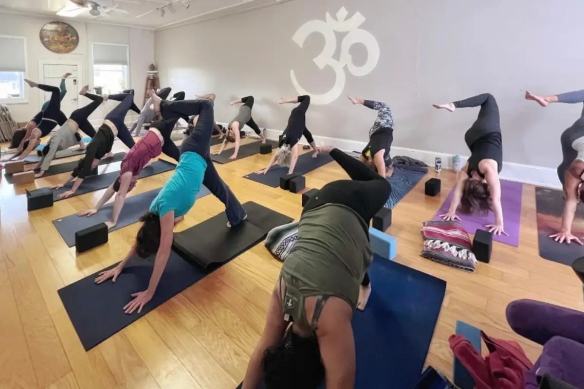 Non heated yoga class at West Asheville Yoga studio