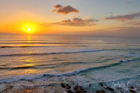 Cover image for the best beaches in Bali blog, which shows a sunset at Dreamland Beach