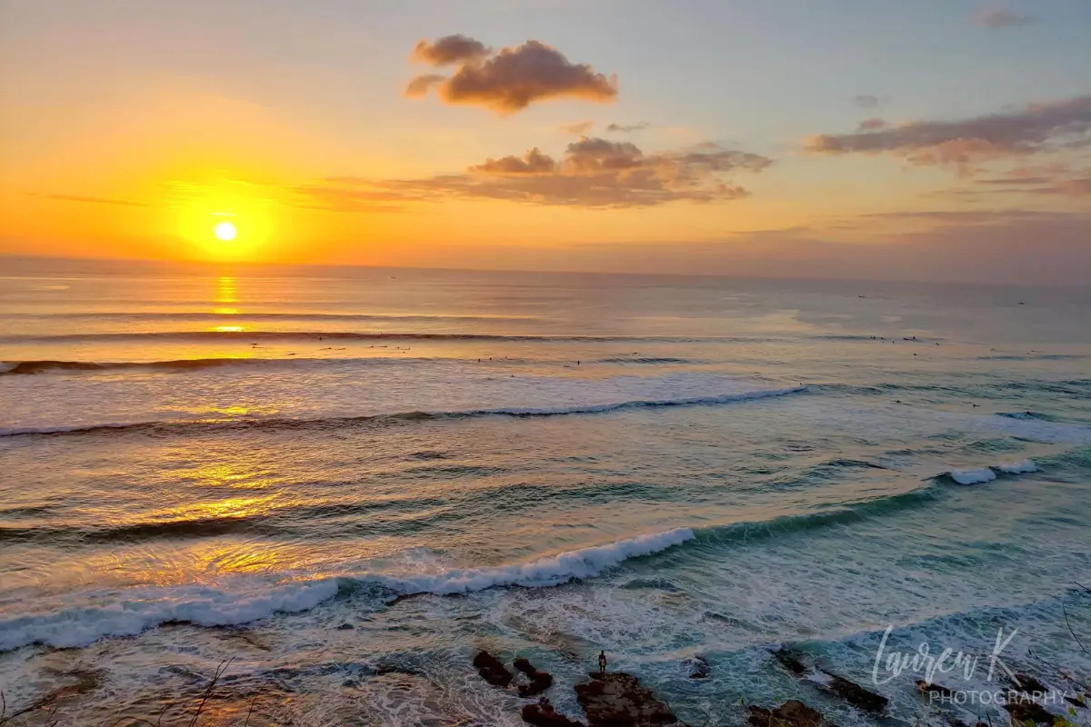 Dreamland Beach sunset off the cliffs