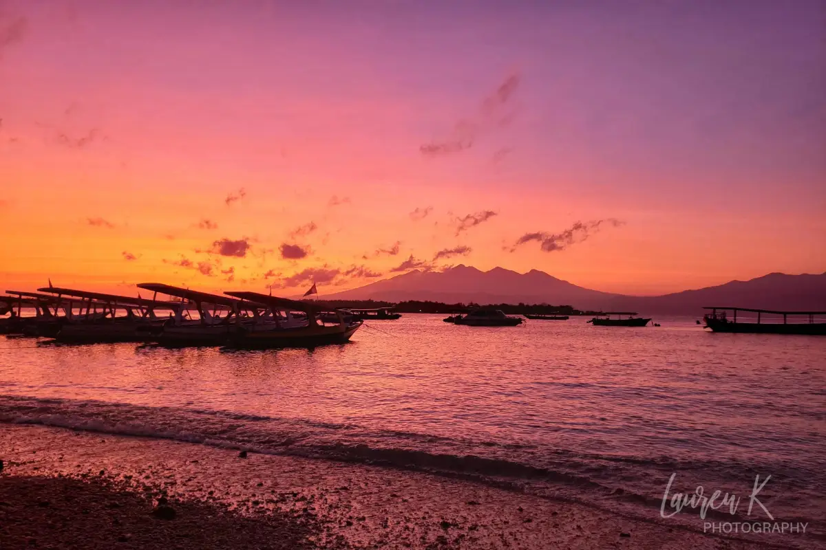 Sunrise at Gili Trawangan island in Bali