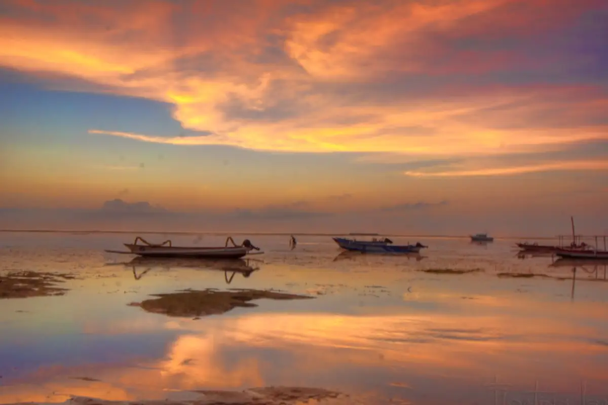 Sanur Beach sunrise on the east coast of Bali