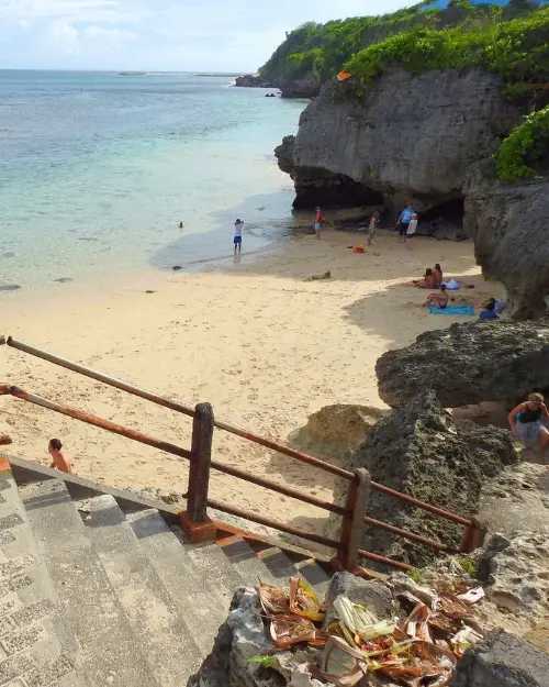 Entrance steps to Gregor Beach