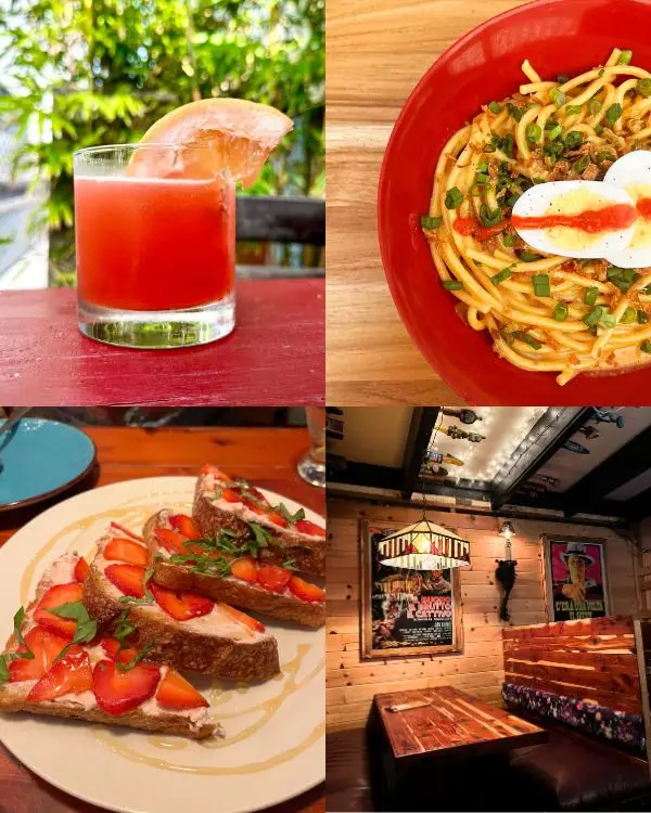 A refreshing fruit cocktail, two adventurous entrees and the cozy interior of Jack of Cups