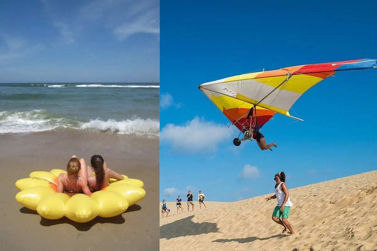 Cover image for the things to do in Outer Banks NC blog post, showing a beautiful sunrise over the ocean in Nags Head