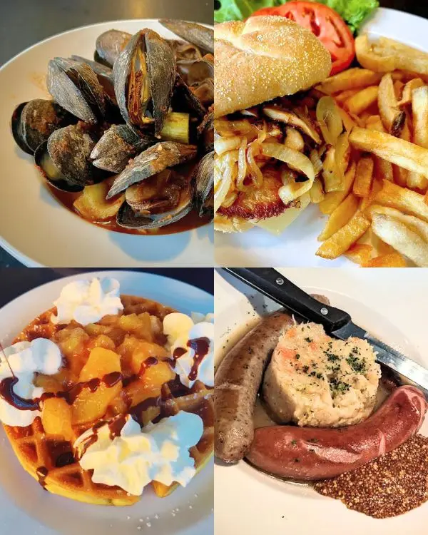Favorite menu items from one of the best restaurants in Carlisle PA, especially for Belgium food, Cafe Bruges