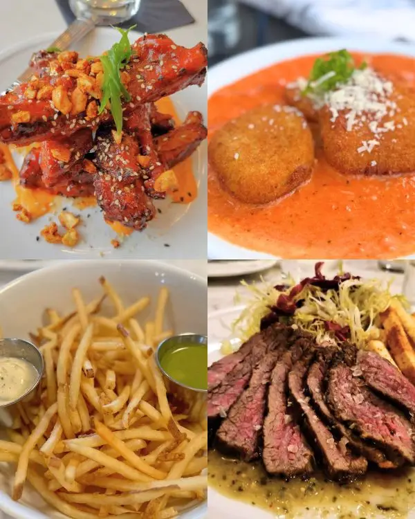 Menu items at one of the best restaurants In Carlisle PA, One13 Social, including Korean BBQ ribs, shoe string fries and juicy steak