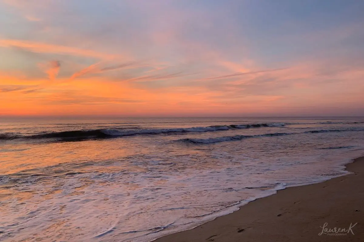 Sunrise over the Atlantic Ocean at the Outer Banks, which is hands down the best beaches in North Carolina