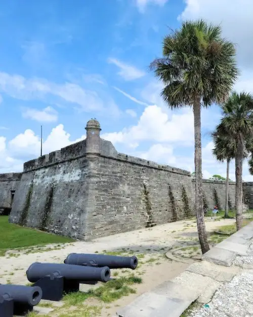 The Castillo de San Marcos old fort, under a sunny sky