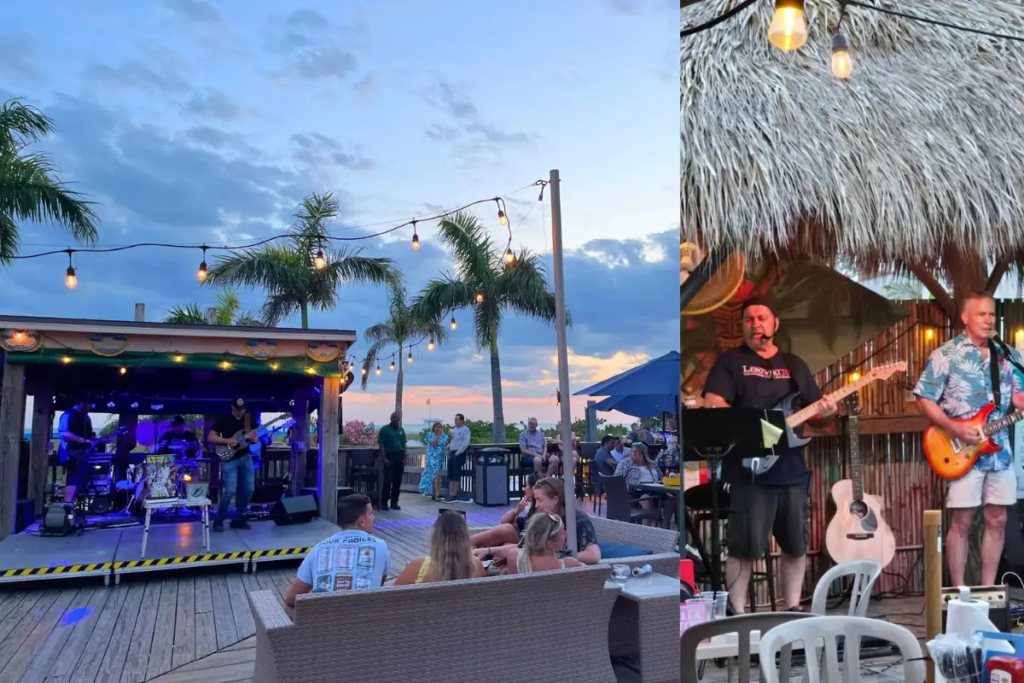 Cover image for the live music St Pete Beach blog by Inspired Backpacker showing Jimmy B's at sunset