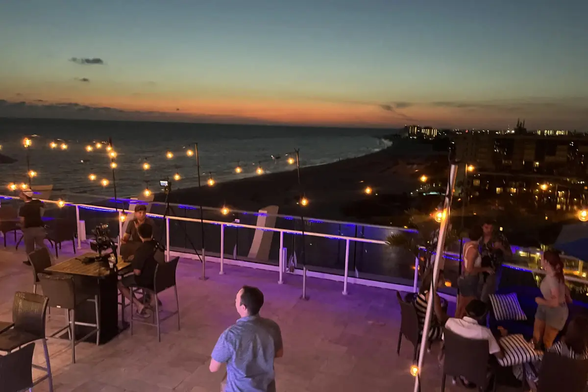 Spinners rooftop bar terrace with a panoramic view of the sunset St Pete Beach