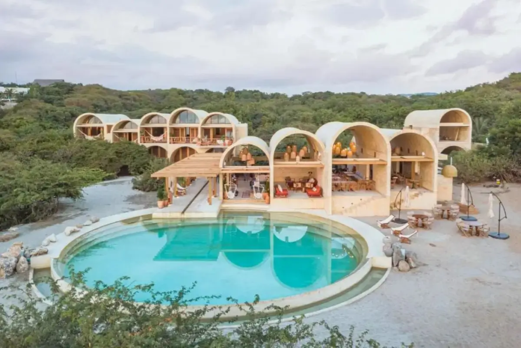 Cover image for the where to stay in Puerto Escondido blog which shows the beautiful Casona Sforza